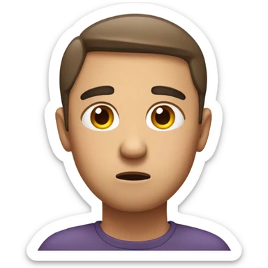 Straight face with worried eyebrows  sticker