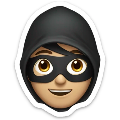 guy with black hoody and smiling mask which is half black half blue. sticker