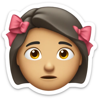 Annoyed face with bow sticker
