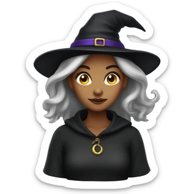young woman witch sticker