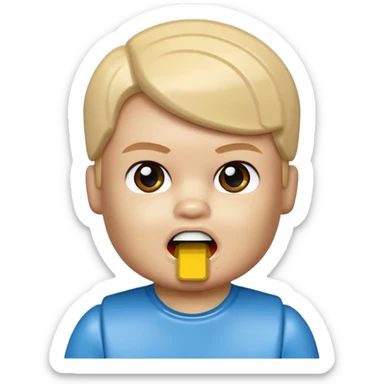 bebe com peça pequena de lego na boca sticker