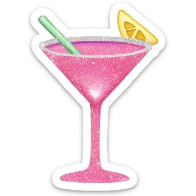 Pink glitter martini  sticker