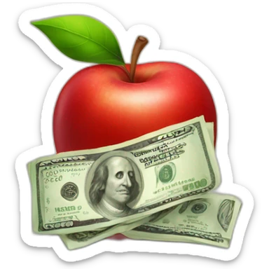 red apple money sticker