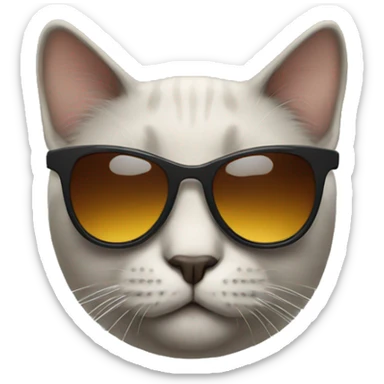 Cat with sunglasses sticker