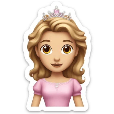 a princess with light brown hair and brown eyes sticker