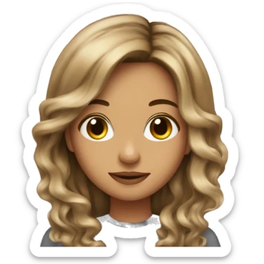 very pretty girl with long balayage hair sticker