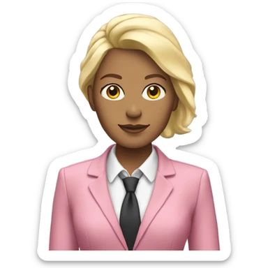 blonde business woman pink suit  sticker