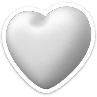 Corazón blanco tipo marca Apple con otro corazón negro en 3d sticker