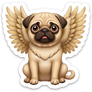 Pug dog with wings sticker