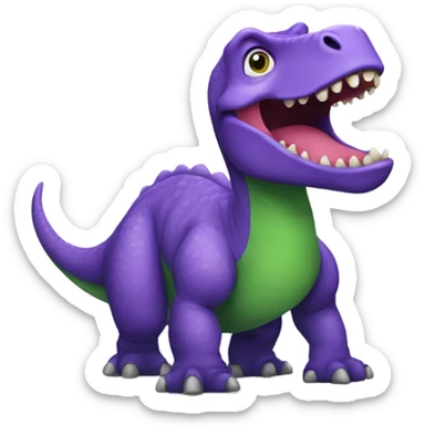 Purple dinosaur with a green belly  sticker