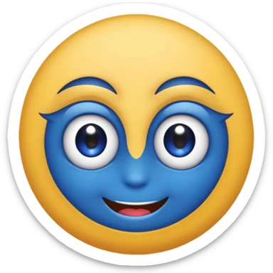 Un emoji myrtille avec des cils aux yeux sticker