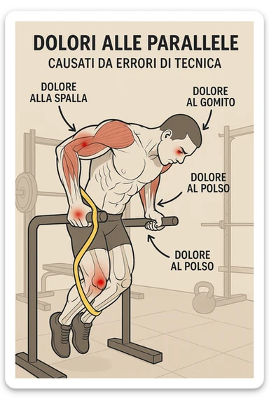 Dolore nel dip per errori di tecnica, facciamo capire bene i dolori in italiano sticker