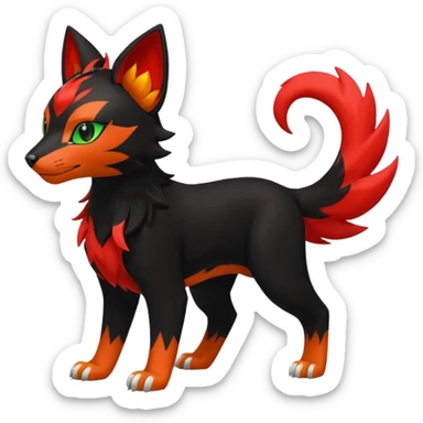 Liepard-Houndour-Sprigatito-Litten-Pokémon-fusion-creature (full body) sticker