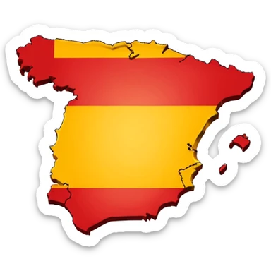 simple map of Spain (the country) in red and yellow emoji sticker