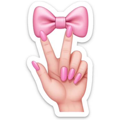 pink middle finger with bow sticker