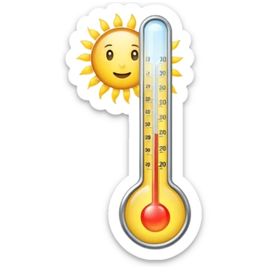 thermometer sun sticker