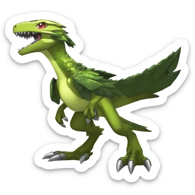  Cool Edgy Shiny Digimon-Fakemon-Raptor-Reptile full body sticker