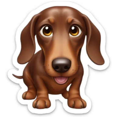 a dachshund vomits chocolate cream sticker