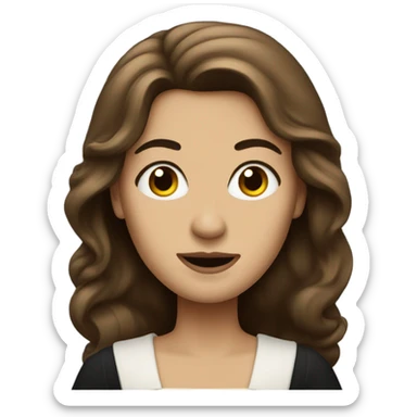 Opera singer guy with long brown hair sticker