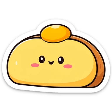 Korean egg bread, cartoonish fun sticker style sticker