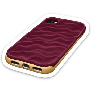 iPhone with burgundy wavy case sticker