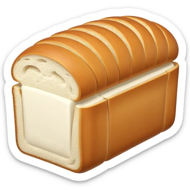 sandwich bread object icon, sliced bread loaf, soft white inside, 3D cartoon, mobile game icon style, centered, clean background, no text, no watermark
 sticker
