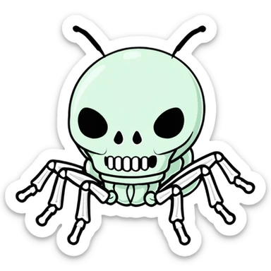 skeleton bug sticker