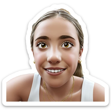 smiling girl with jewelry sticker