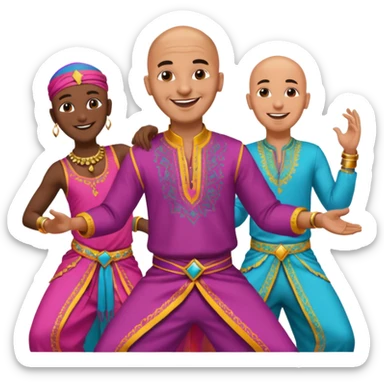 Bald moroccan man with dancers sticker