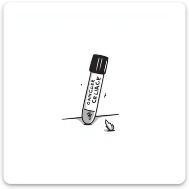 Blood test tube labeled for cancer markers, laboratory specimen for oncology testing sticker