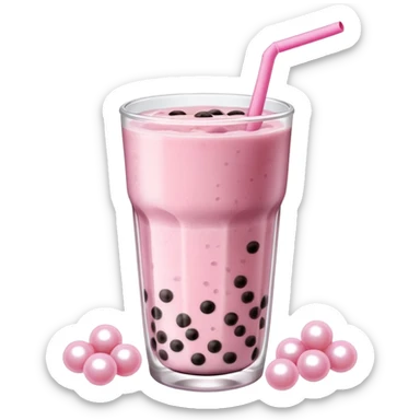 Pink boba tea sticker