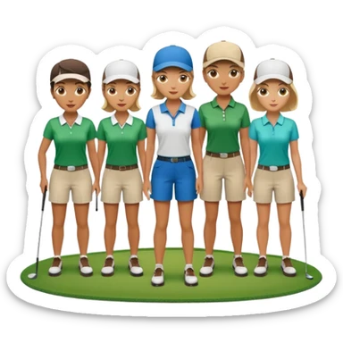 Several men golfing with 1 woman  sticker