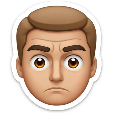 stern serious face with furrowed brow sticker