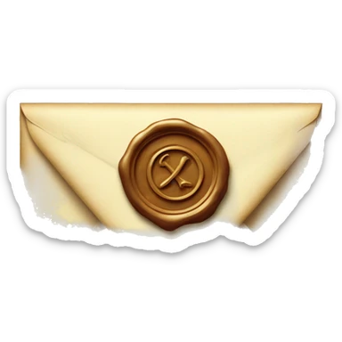 an envelope with a vintage elegant wax seal sticker