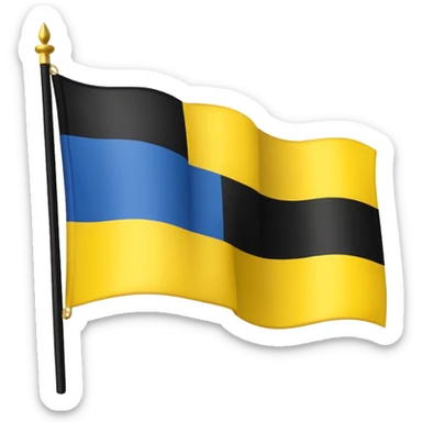 Uma bandeira de país tipo da Ucrânia mais em vez da cor azul vc coloca a cor preta onde fica o azul preto sticker