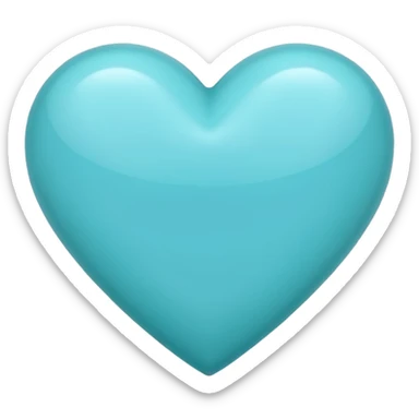 Cyan colored heart sticker