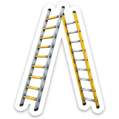 Broken ladder with tape fix sticker