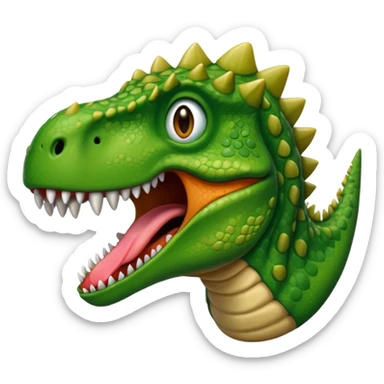 Dinosaur sticking its tounge out sticker