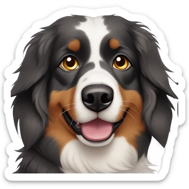 two different eyes dark tri-color australian shepherd sticker