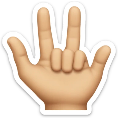 Hand showing by fingers letters “d” and “b” sticker