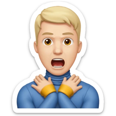 A man with arms crossed on neck screaming  sticker