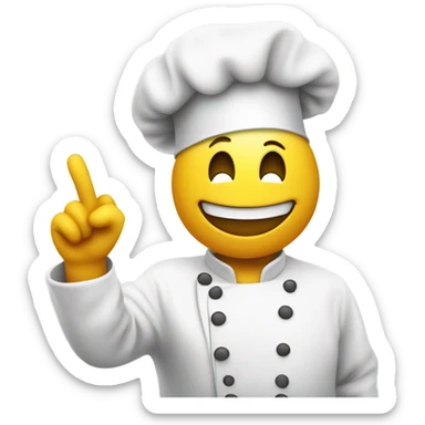 Smiley face wearing chefs hat blowing a kiss with hand sticker