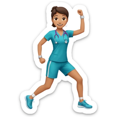 doctor doing cardio dance sticker