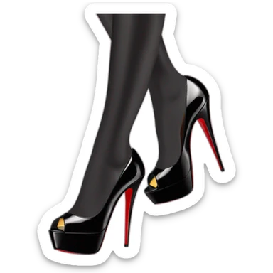 Louboutin Black patent Leather Lady Peep Toe Platform sticker