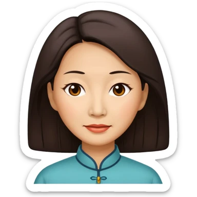 Chinese woman in her fifties. sticker