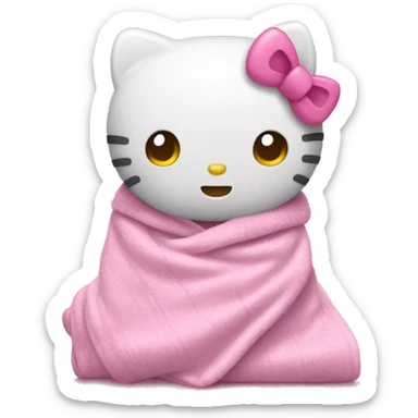 Hello kitty with a pink blanket  sticker