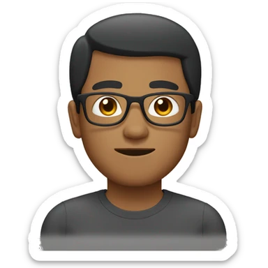 malay man with white specs, no facial hair, short hair   sticker