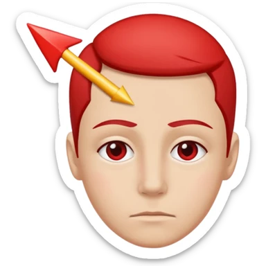 forhead with red arrow indicating it sticker