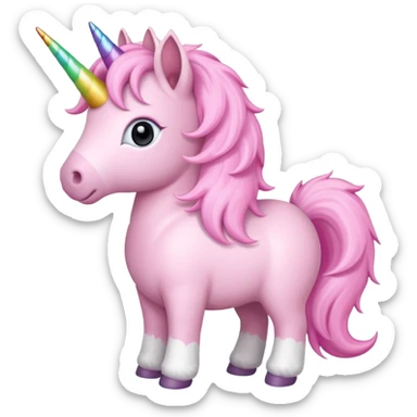 unicórnio rosa pastel fofo sticker