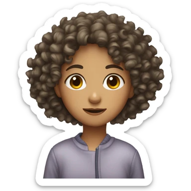 Curly haired girl with a cold sticker